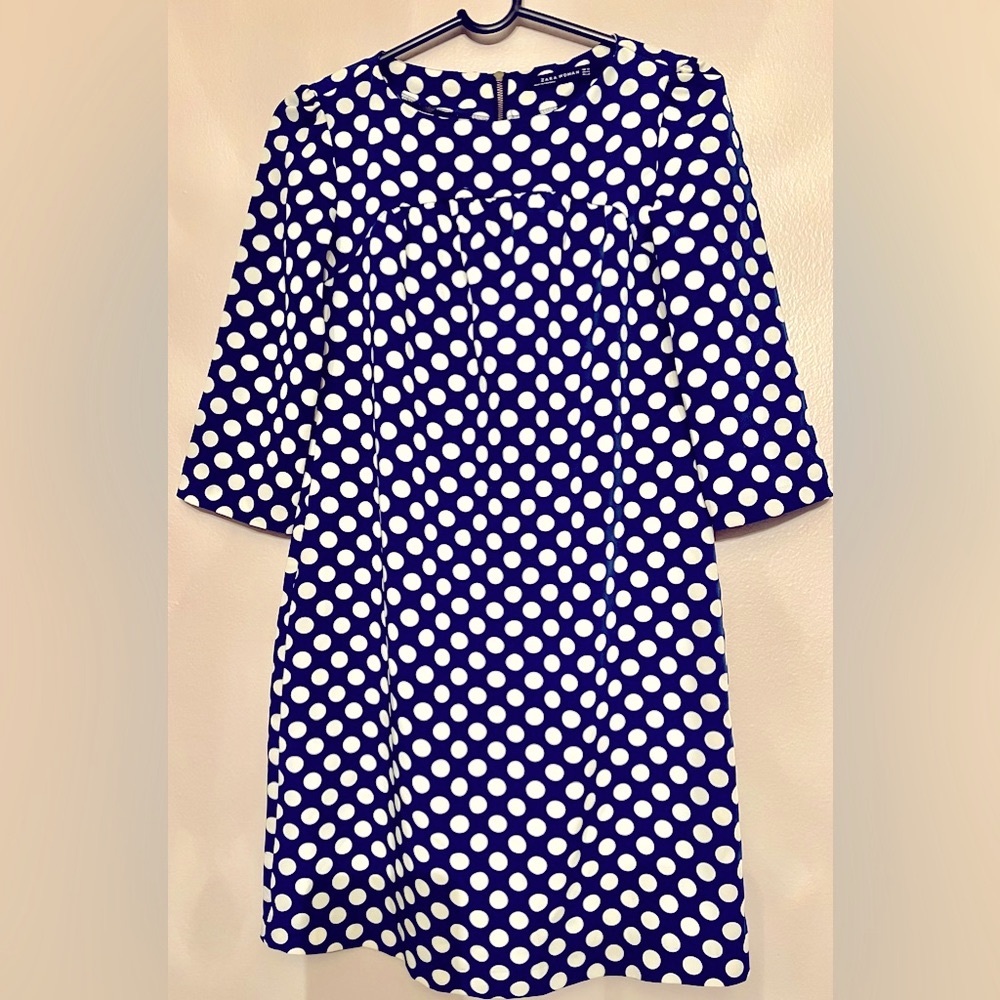 Zara Women Blue and White Polka Dot Size XS Pre-owned .